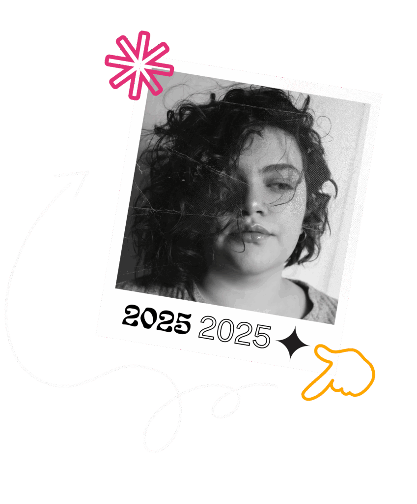 Siena's portrait 1 Black and white portrait with doodles around it